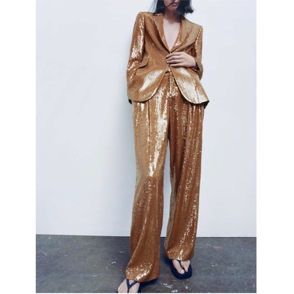 Zara sequin blazer and pants set LIMITED EDITION - Picture 1 of 14